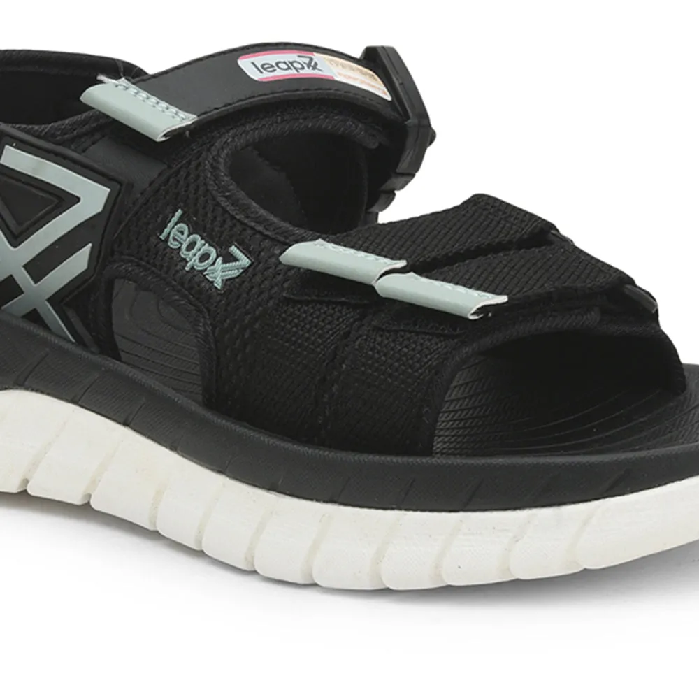 Leap7x Casual Sandal For Men (Black) EVERLAST-1 By Liberty Clip Slippers