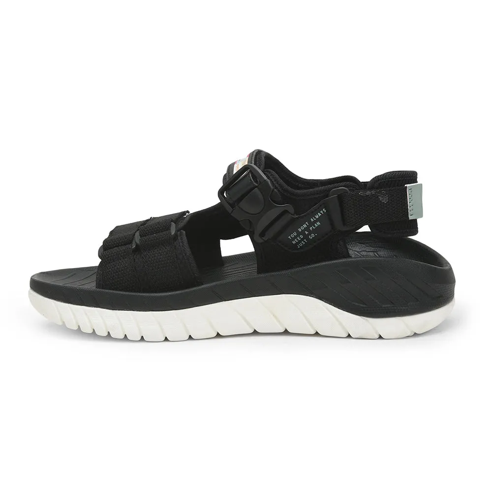 Leap7x Casual Sandal For Men (Black) EVERLAST-1 By Liberty Swords And Slippers Game