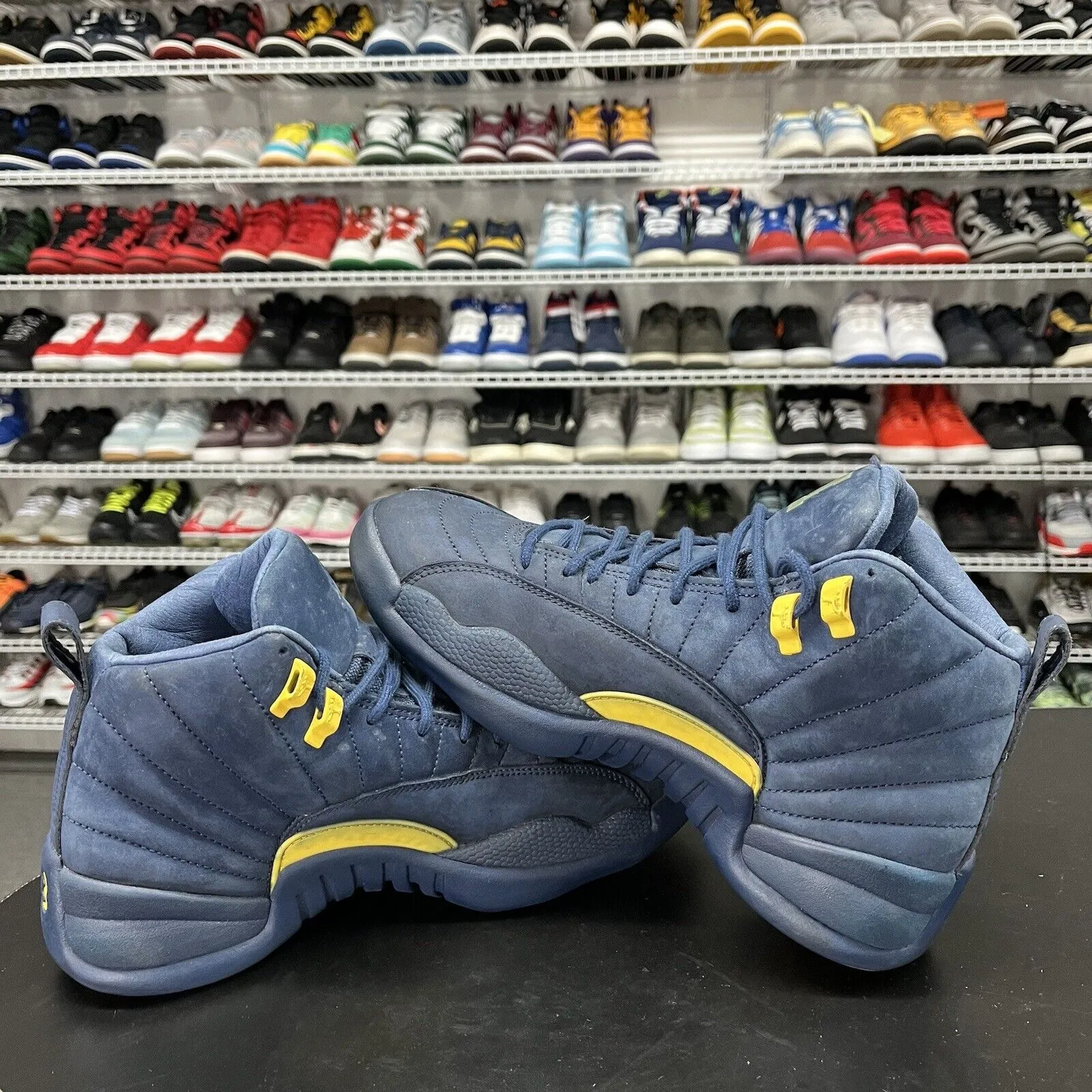 Nike Air Jordan 12 Retro Michigan BQ3180-407 Men's Size 8 Sneakers Made In The Usa