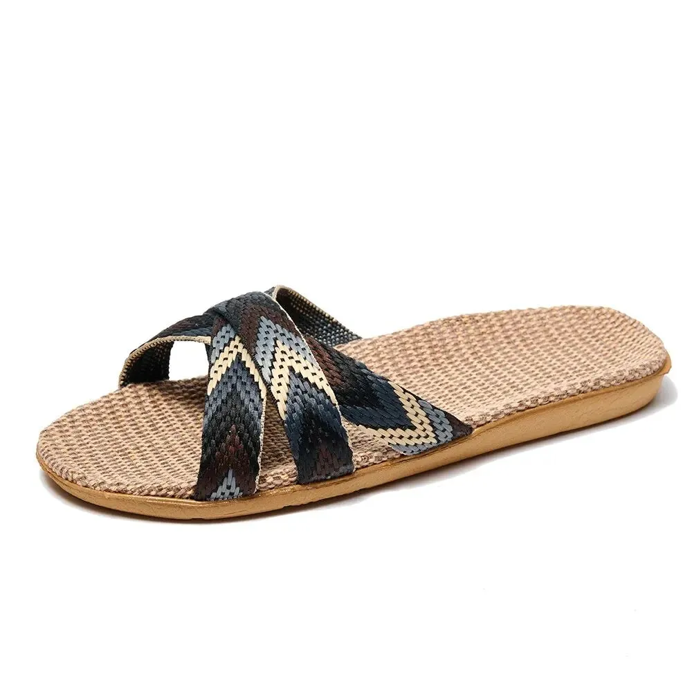 Indoor Slippers Women Home Shoes Lightweight Linen Couple Slippers Lightweight Home Slippers Marshmallow Slippers