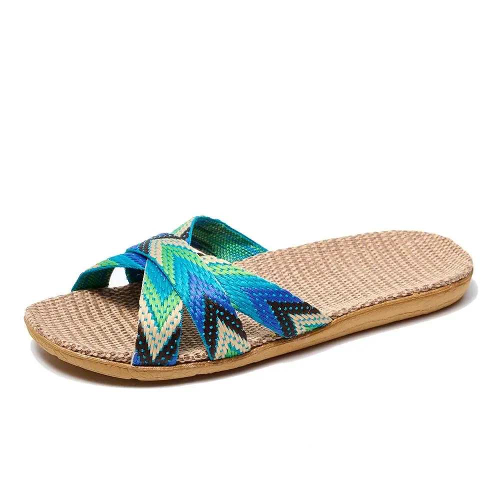 Indoor Slippers Women Home Shoes Lightweight Linen Couple Slippers Lightweight Home Slippers Ballet Slippers