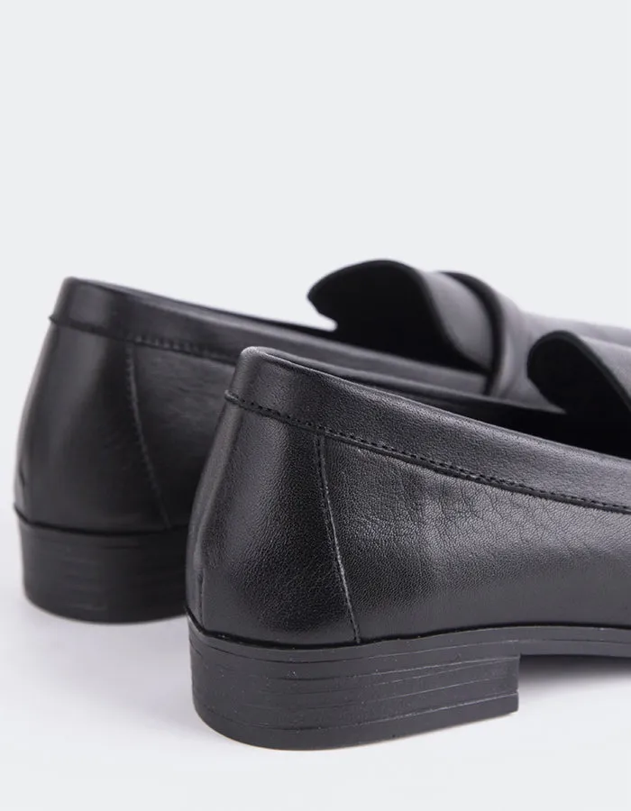 Splice Black Leather Discount Loafers