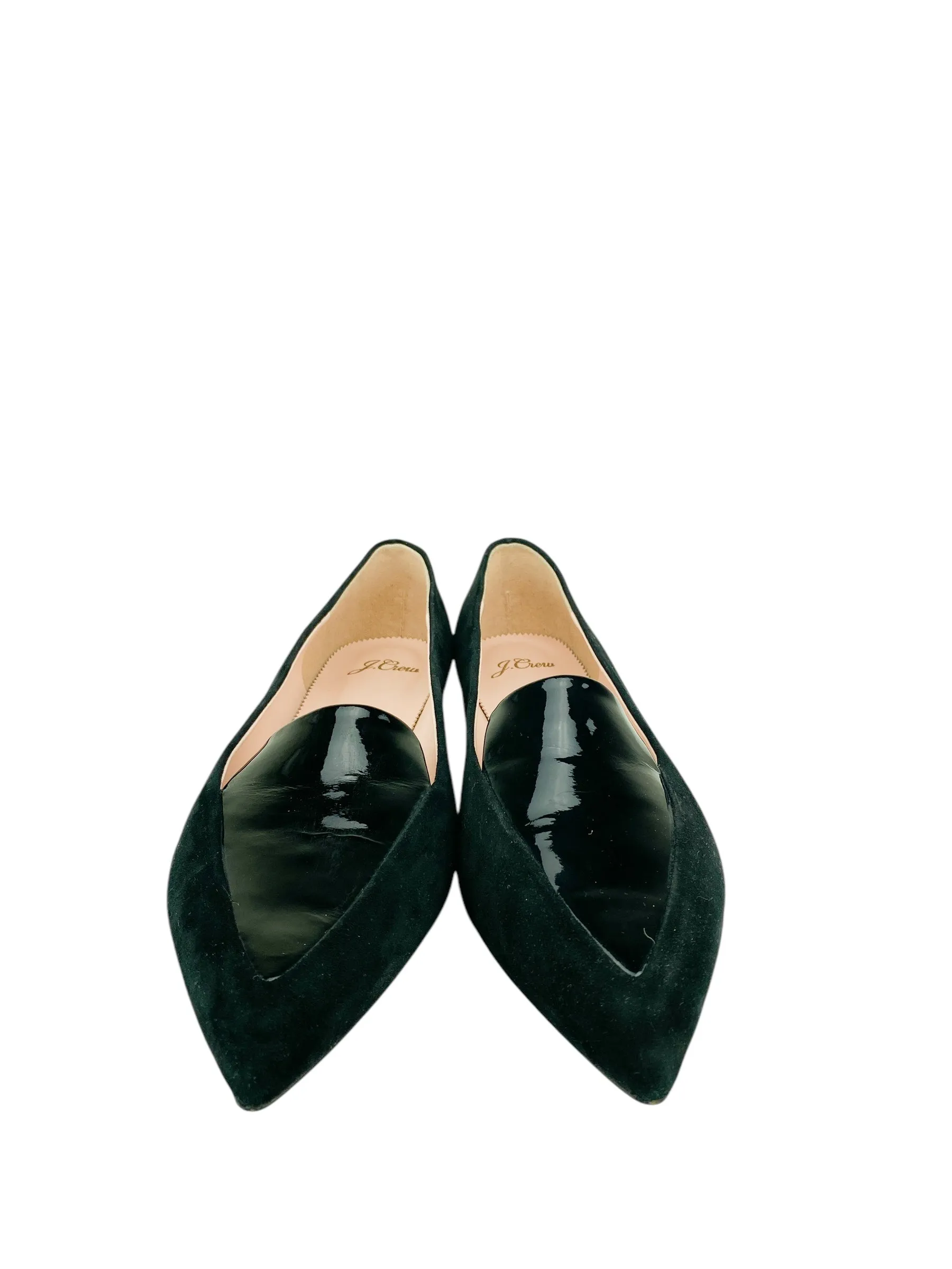 Tucker Carlson Loafers J. Crew Women's Gwen Patent Suede Loafer Flat Black Size 10