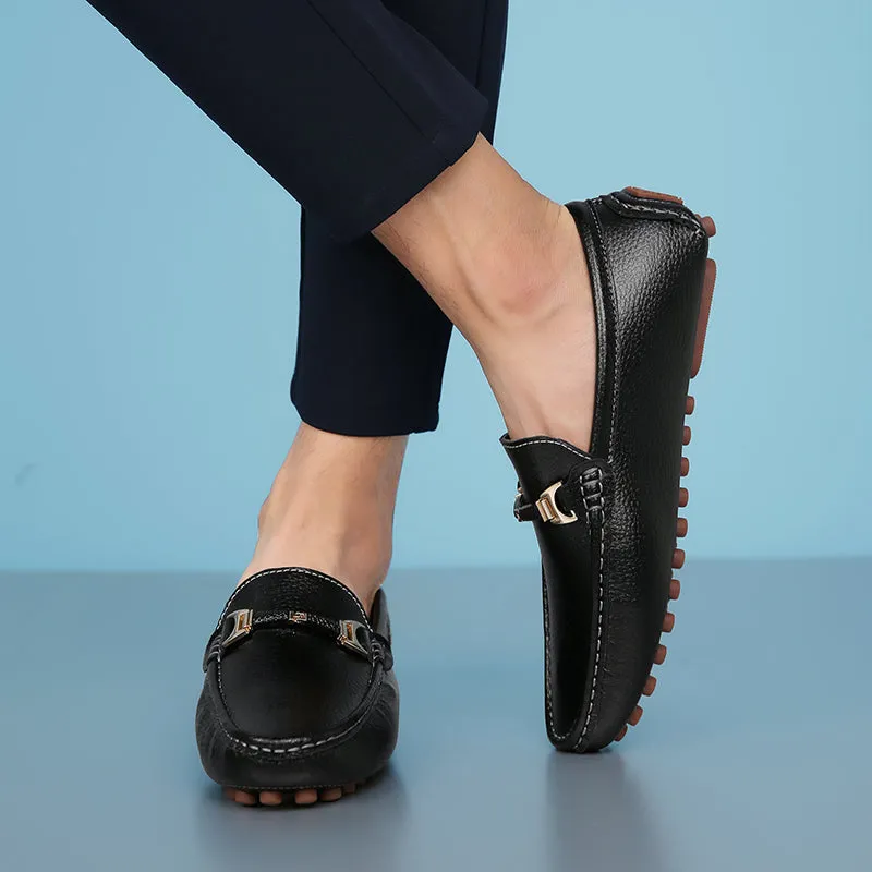 Gianni Versace Loafers Jaxon Men's Casual Handmade Leather Driving Shoes