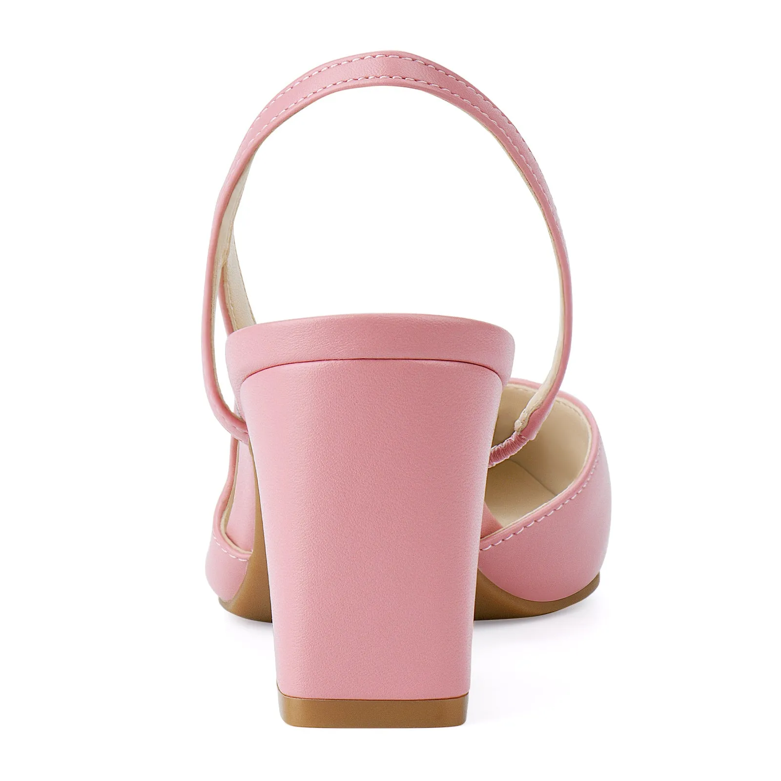 JENN ARDOR Closed Toe Chunky Heels Slingback Pumps Block Dress Shoes Women Comfort Classic Splicing Pointy Cap Toe Low Heels Sandals 2.5 inch Keen Whisper Sandals