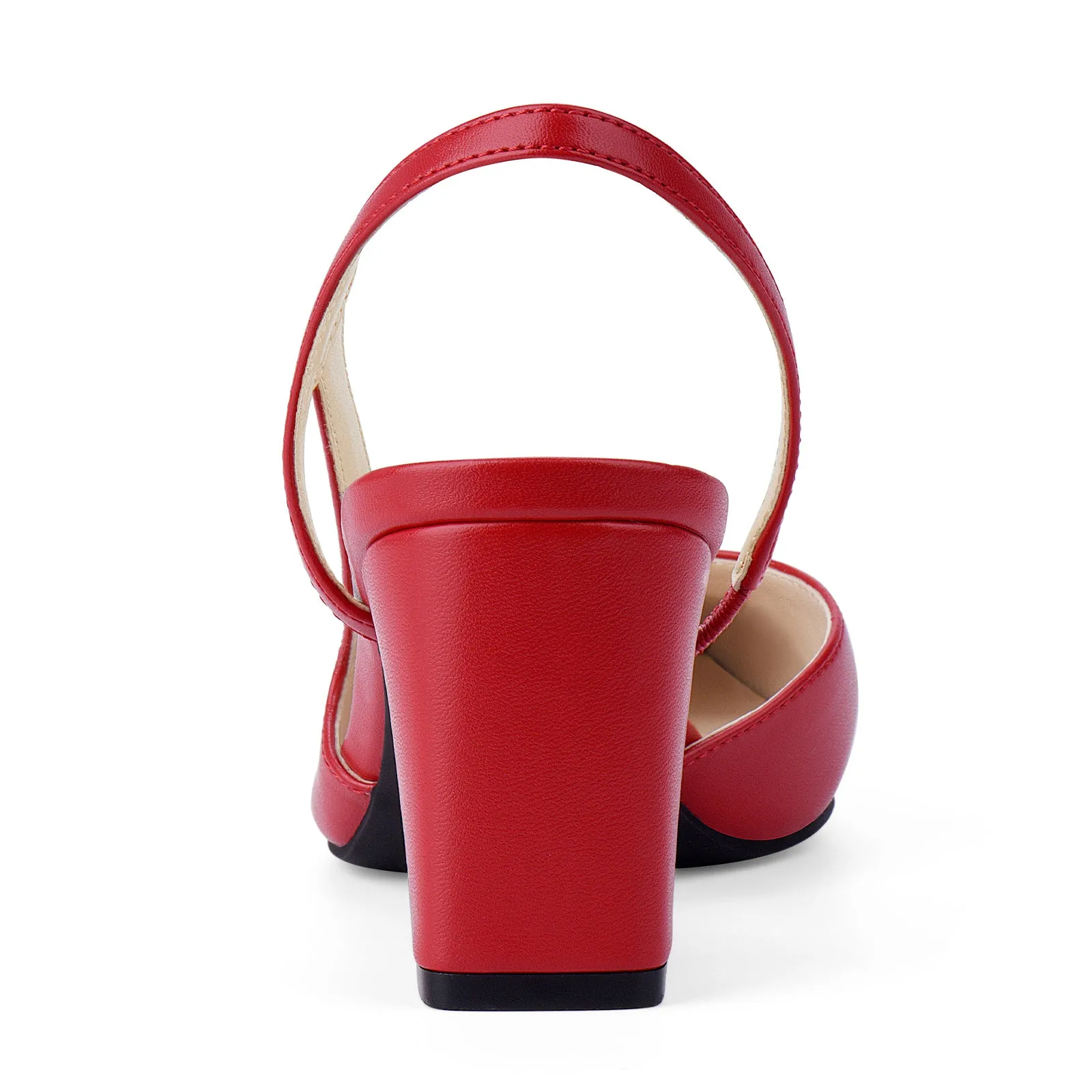 Sandals Resort Punta Cana JENN ARDOR Closed Toe Chunky Heels Slingback Pumps Block Dress Shoes Women Comfort Classic Splicing Pointy Cap Toe Low Heels Sandals 2.5 inch