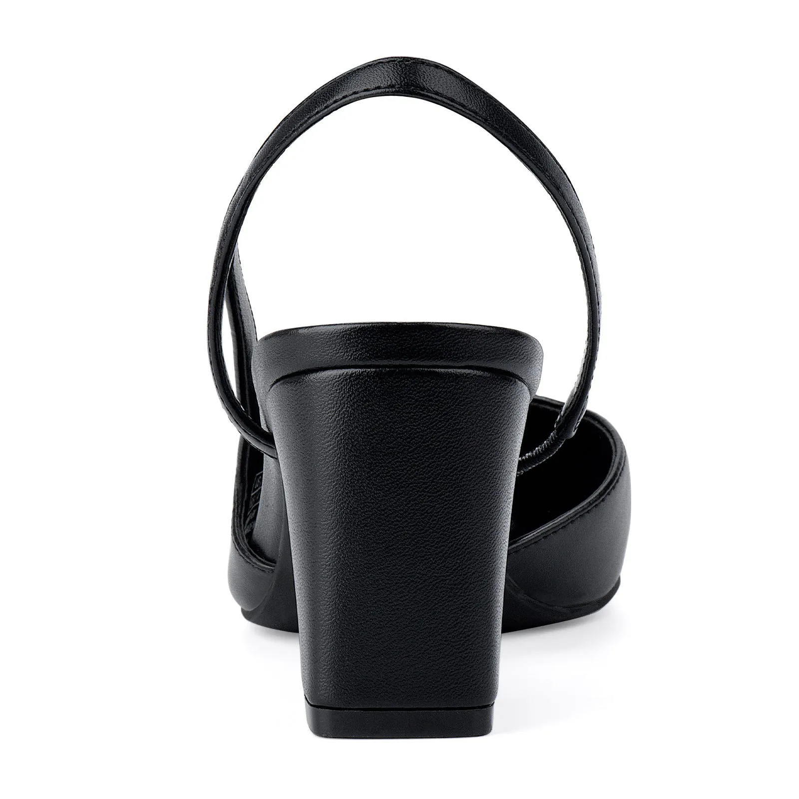 JENN ARDOR Closed Toe Chunky Heels Slingback Pumps Block Dress Shoes Women Comfort Classic Splicing Pointy Cap Toe Low Heels Sandals 2.5 inch Block Heel Strap Sandals