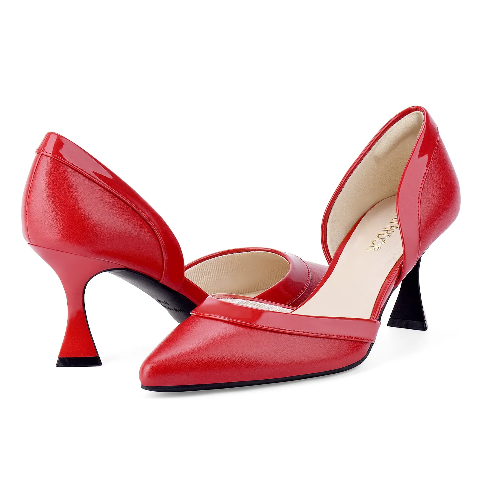 JENN ARDOR Women's Pumps Low Heels Pointed Closed Toe Kitten Dress Shoes for Women Comfortable Stiletto Heeled Sandals Classic Wedding Party D'Orsay Work Pumps Sandals Overwater Bungalows