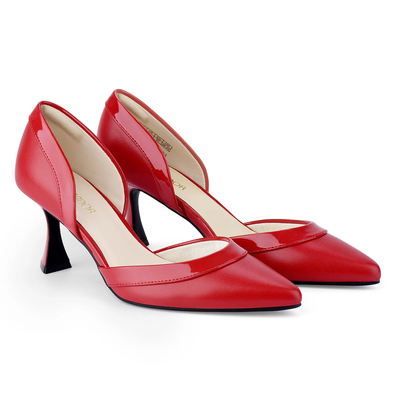 JENN ARDOR Women's Pumps Low Heels Pointed Closed Toe Kitten Dress Shoes for Women Comfortable Stiletto Heeled Sandals Classic Wedding Party D'Orsay Work Pumps Midform Sandals