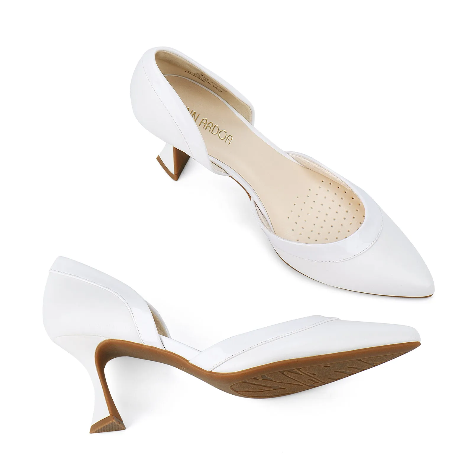 Sofft Sandals Clearance JENN ARDOR Women's Pumps Low Heels Pointed Closed Toe Kitten Dress Shoes for Women Comfortable Stiletto Heeled Sandals Classic Wedding Party D'Orsay Work Pumps