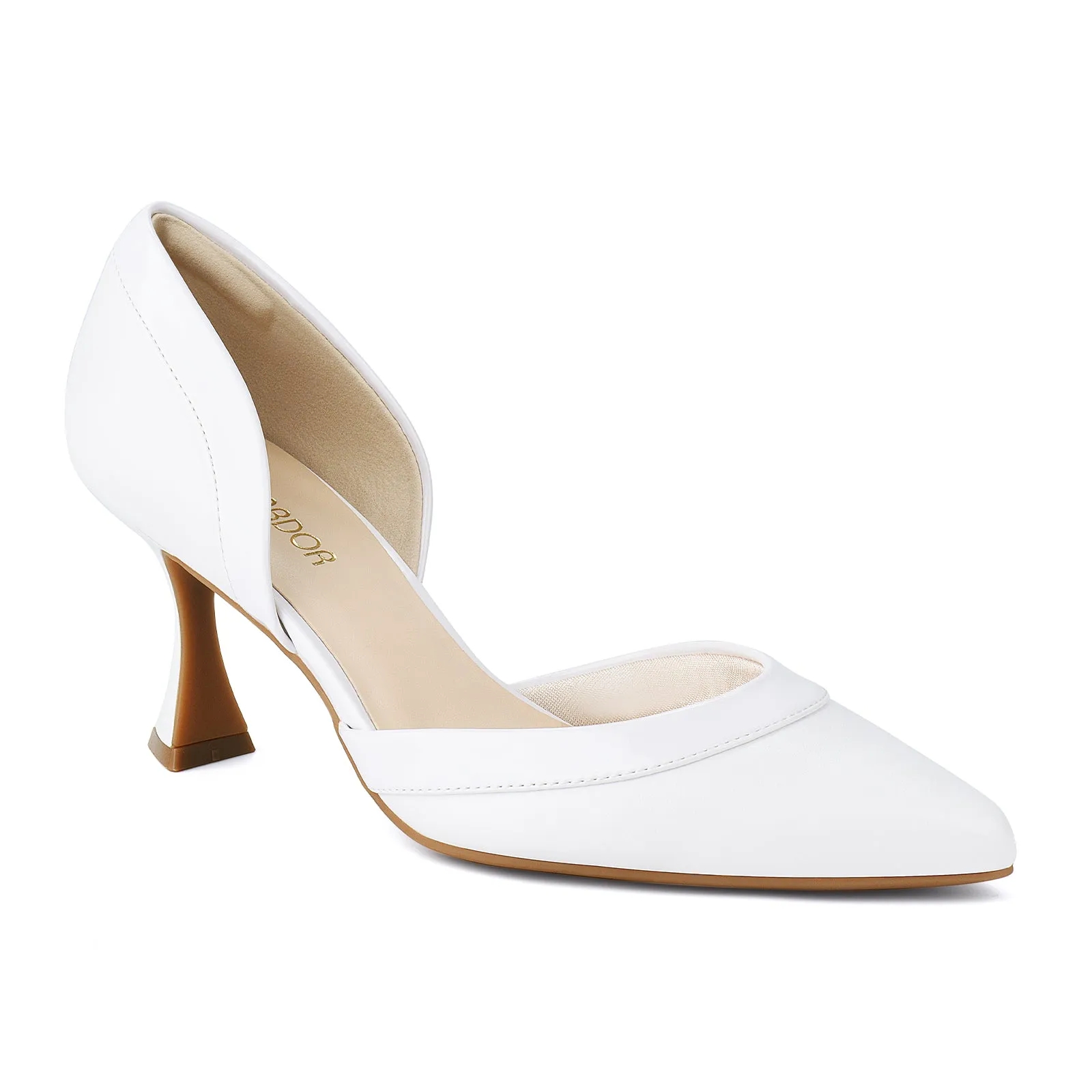 JENN ARDOR Women's Pumps Low Heels Pointed Closed Toe Kitten Dress Shoes for Women Comfortable Stiletto Heeled Sandals Classic Wedding Party D'Orsay Work Pumps Minnetonka Sandals