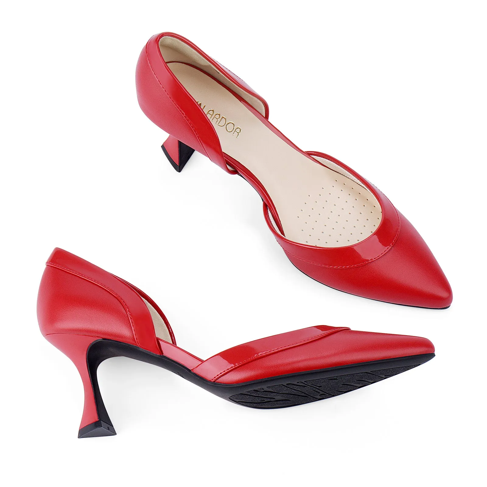 JENN ARDOR Women's Pumps Low Heels Pointed Closed Toe Kitten Dress Shoes for Women Comfortable Stiletto Heeled Sandals Classic Wedding Party D'Orsay Work Pumps Wedge Dress Sandals