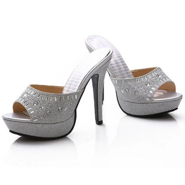 Women Thin High Heel Sandals Brand Fashion Lady Dress Leopard Sexy Platform Party Shoes Slippers Female Flip Flops PB00043 Fauci Flip Flops