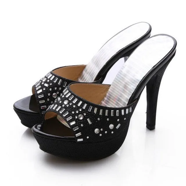 Women Thin High Heel Sandals Brand Fashion Lady Dress Leopard Sexy Platform Party Shoes Slippers Female Flip Flops PB00043 Flip Flop Jk