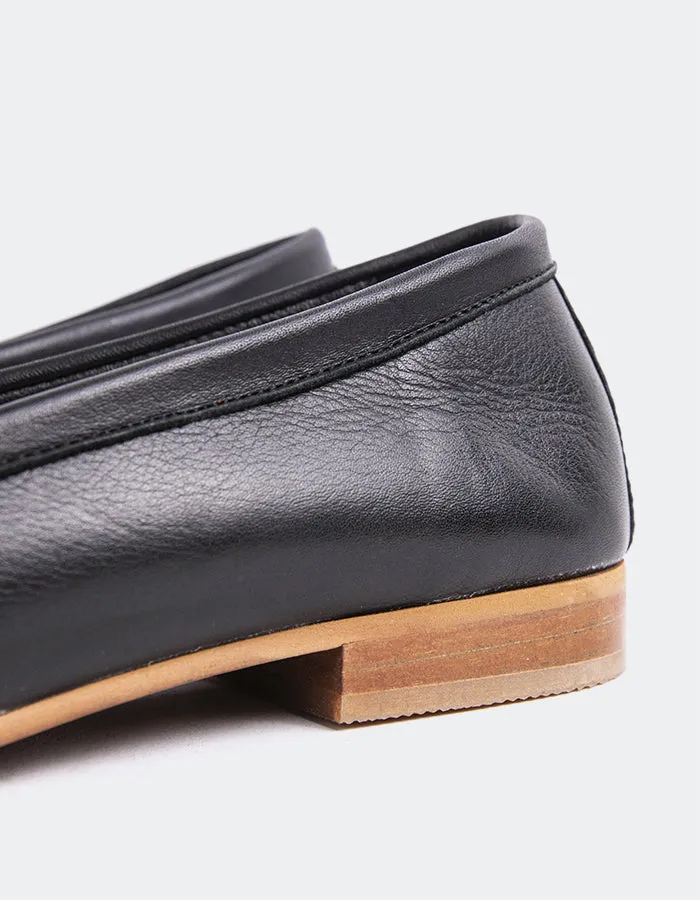 Fayette Black Leather Dress Socks With Loafers