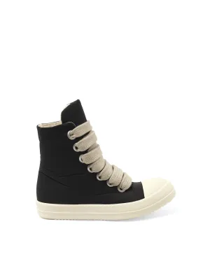 White Casual Sneakers Jumbo Lace Puffer Sneaker in Black/Milk