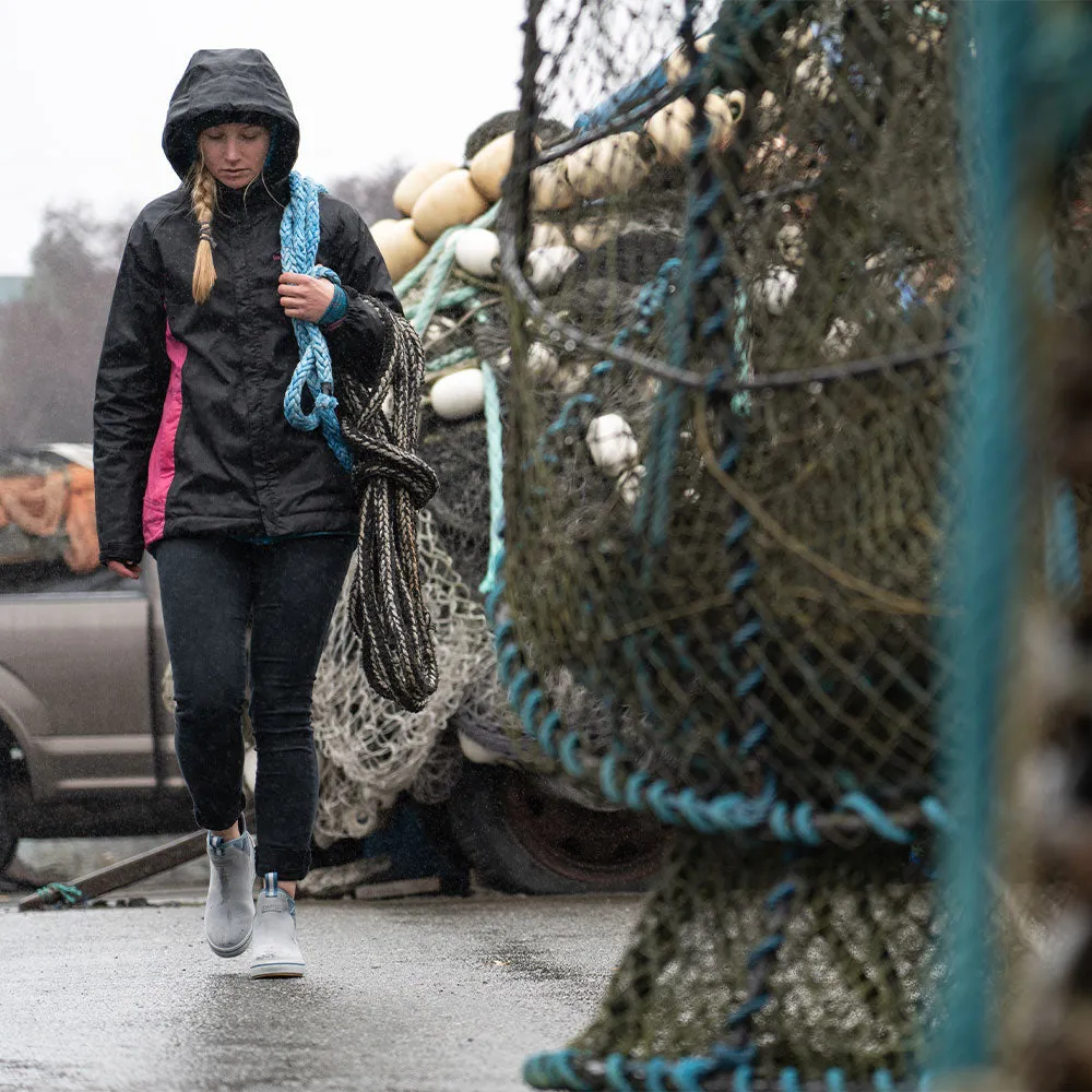 Slip On Sneakers Slip On Slip Ons XTRATUF Women's Leather Ankle Deck Boots- Dolphin Gray / Beach Glass