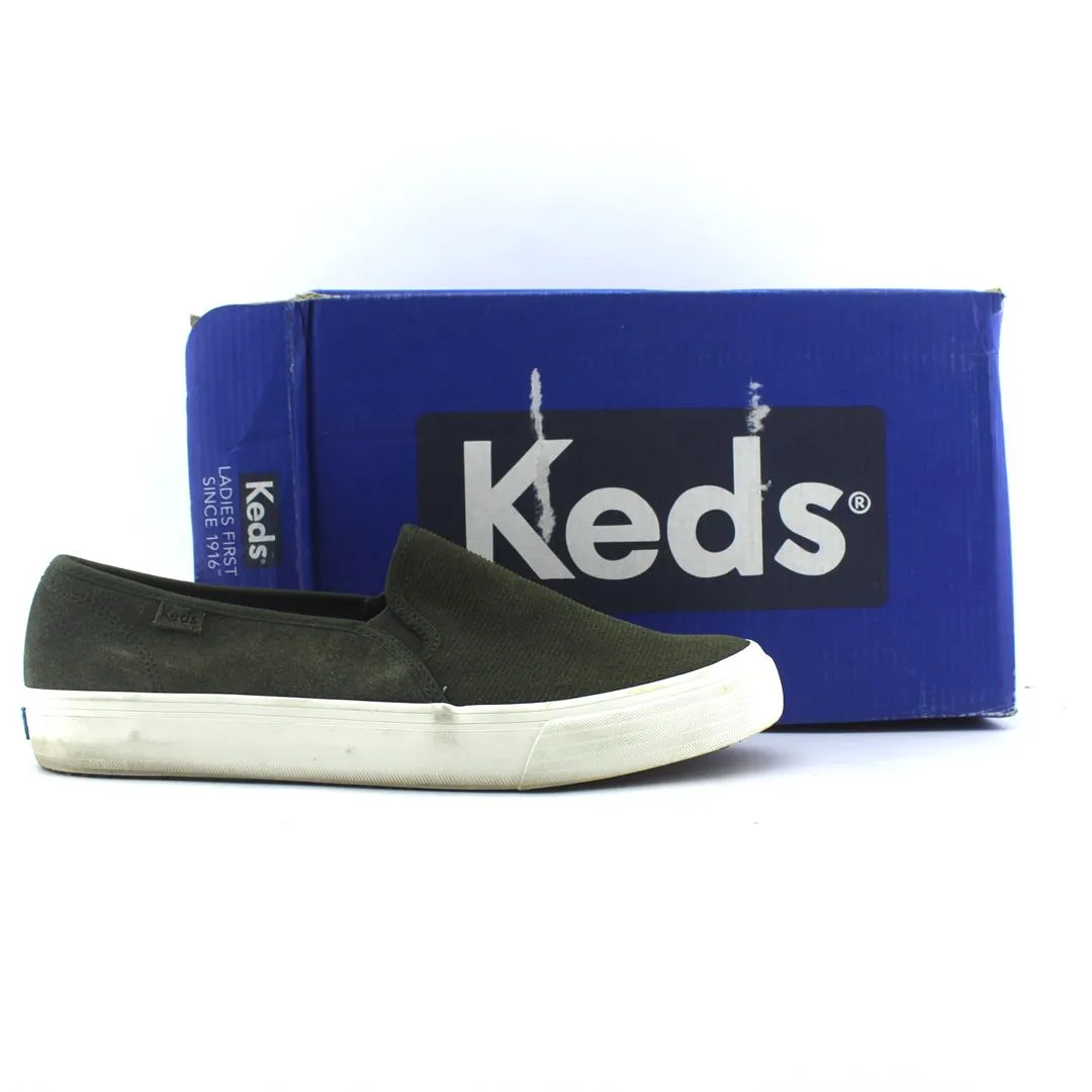 Flat Footed Running Shoes KEDS DOUBLE DECKER SUEDE GREEN SHOES