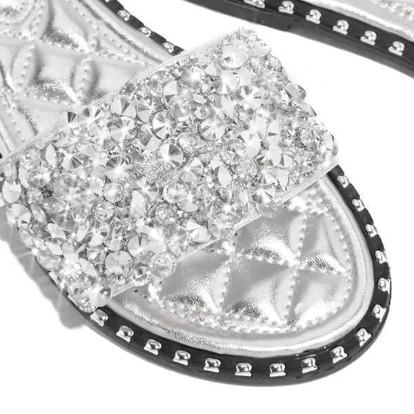 Fuzzy Sneaker Slippers Kimemoda Casual Slides Beaded Flat Sandals