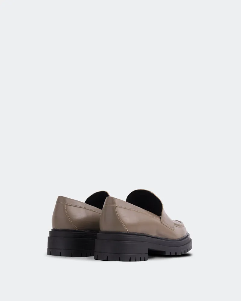 Leissa Taupe Leather Zero Grande Loafers