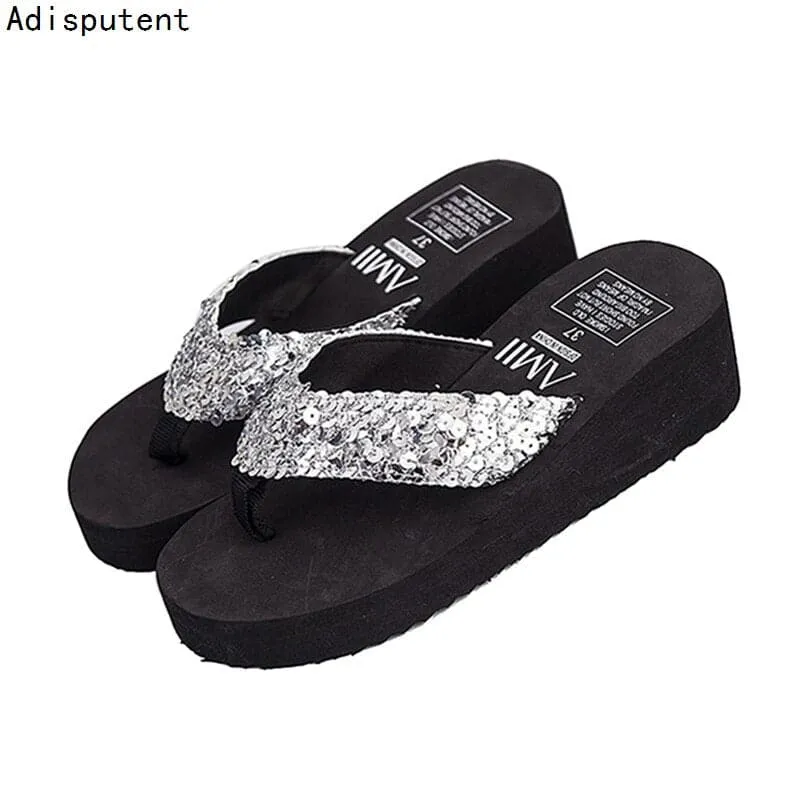 Mountain Dew Flip Flops Wedge Heels Flip Flops Women Slippers Summer Thick Bottom Sandals Platform Slippers Soft Fashion Shoes Non-Slip Beach Slides