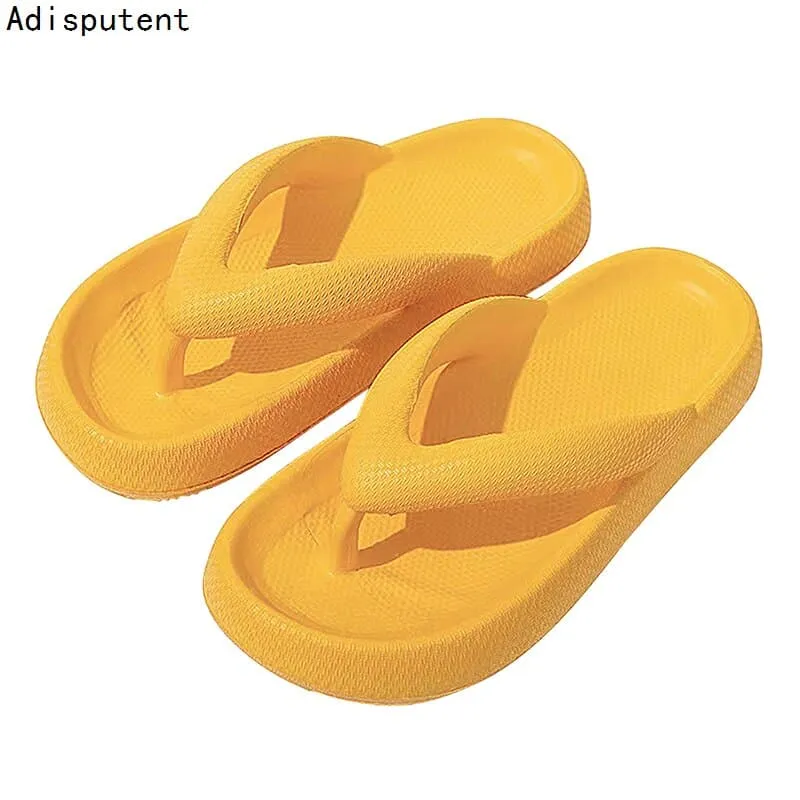 Flip Flops Thin Wedge Heels Flip Flops Women Slippers Summer Thick Bottom Sandals Platform Slippers Soft Fashion Shoes Non-Slip Beach Slides