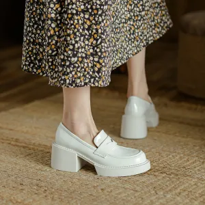 Purpdrank - Spring New Patent Leather Platform Shoes Casual Round Toe Shoes Woman High Heel Pumps Women Shoes Zapatos De Mujer Loafers Loafers Sam Edelman