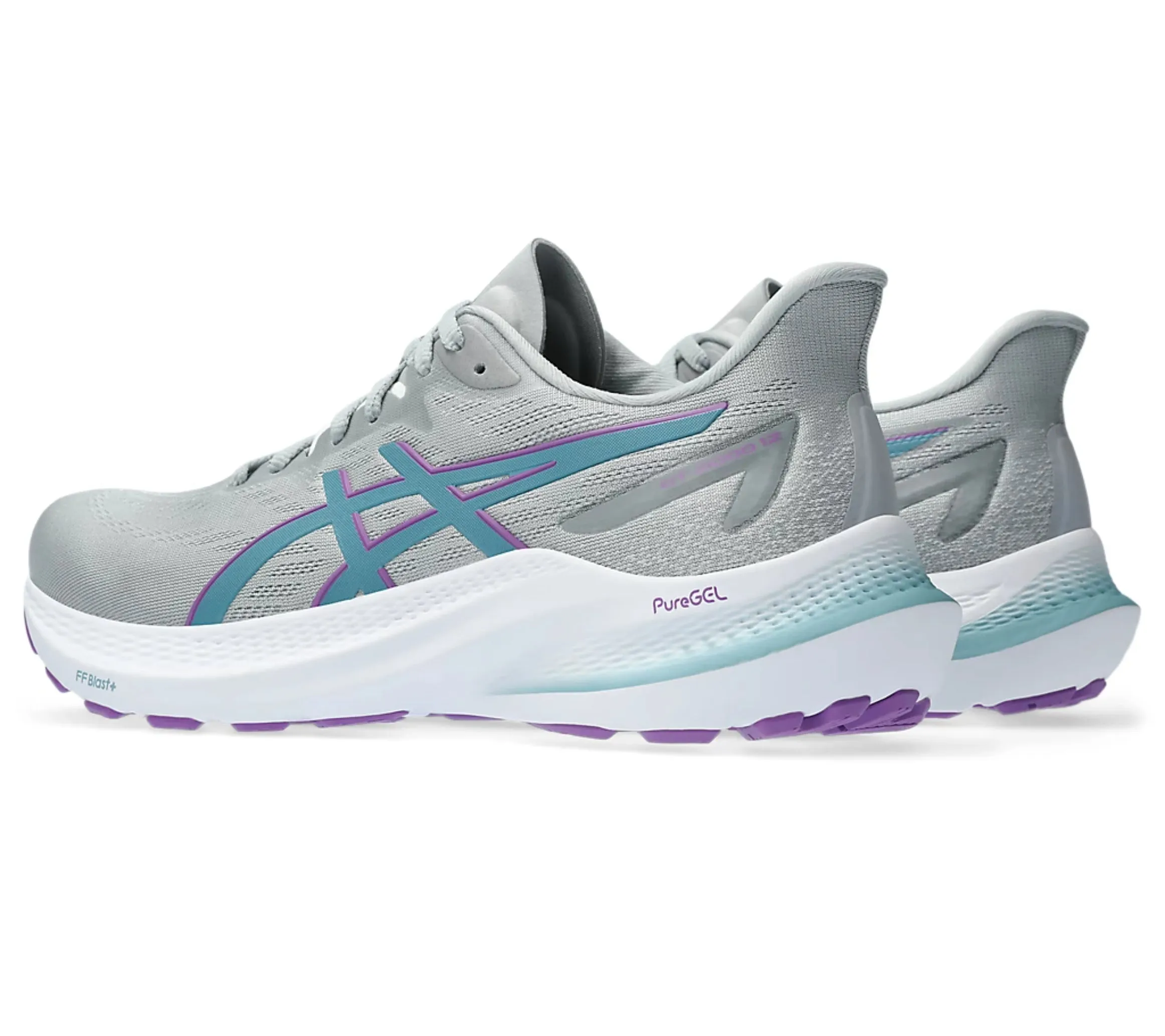 Asics GT-2000 12 Sports Running Shoes Piedmont Grey/Gris Blue - 1012B506 Asics Shoes Chart Size