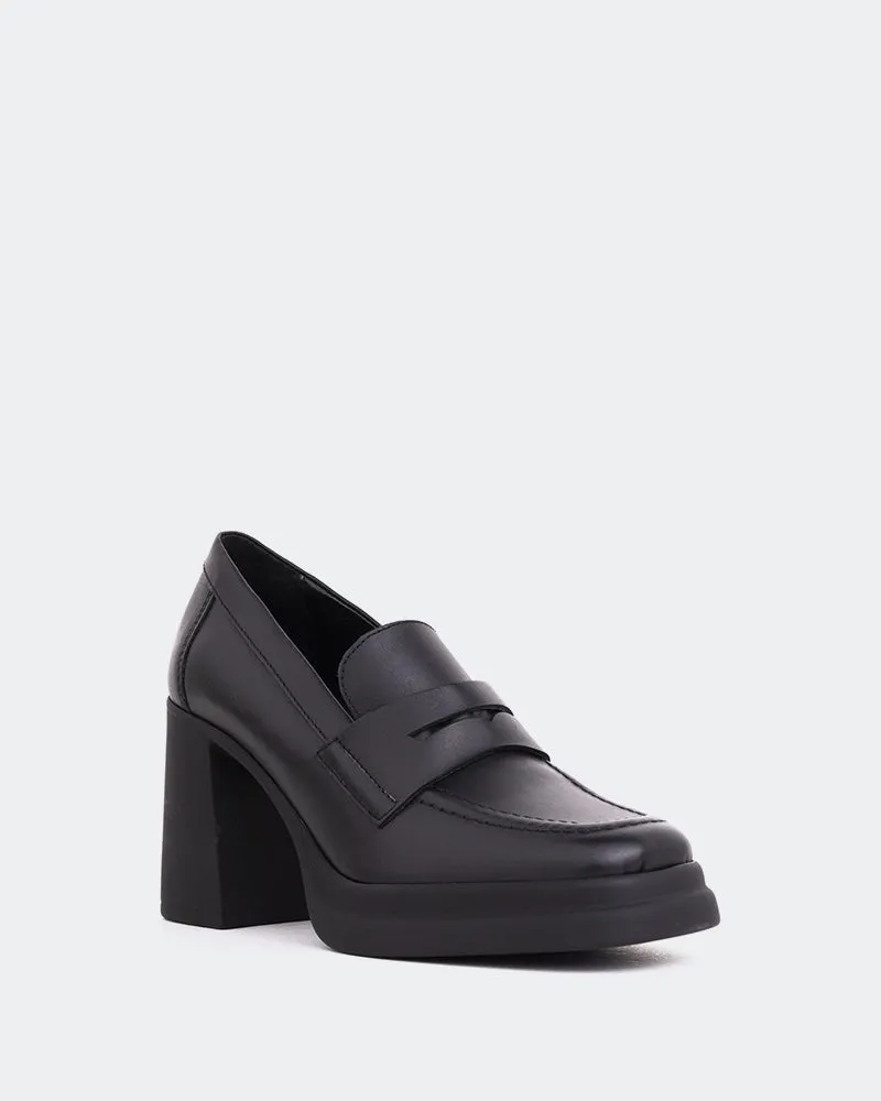 Mantova Black Leather Sockless Loafers