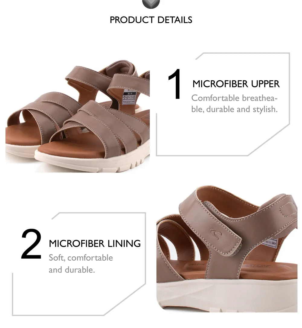 camel active Women Harley Slip-On Sandal - 782303-DZ01SV-12-GREY Beachy Sandals