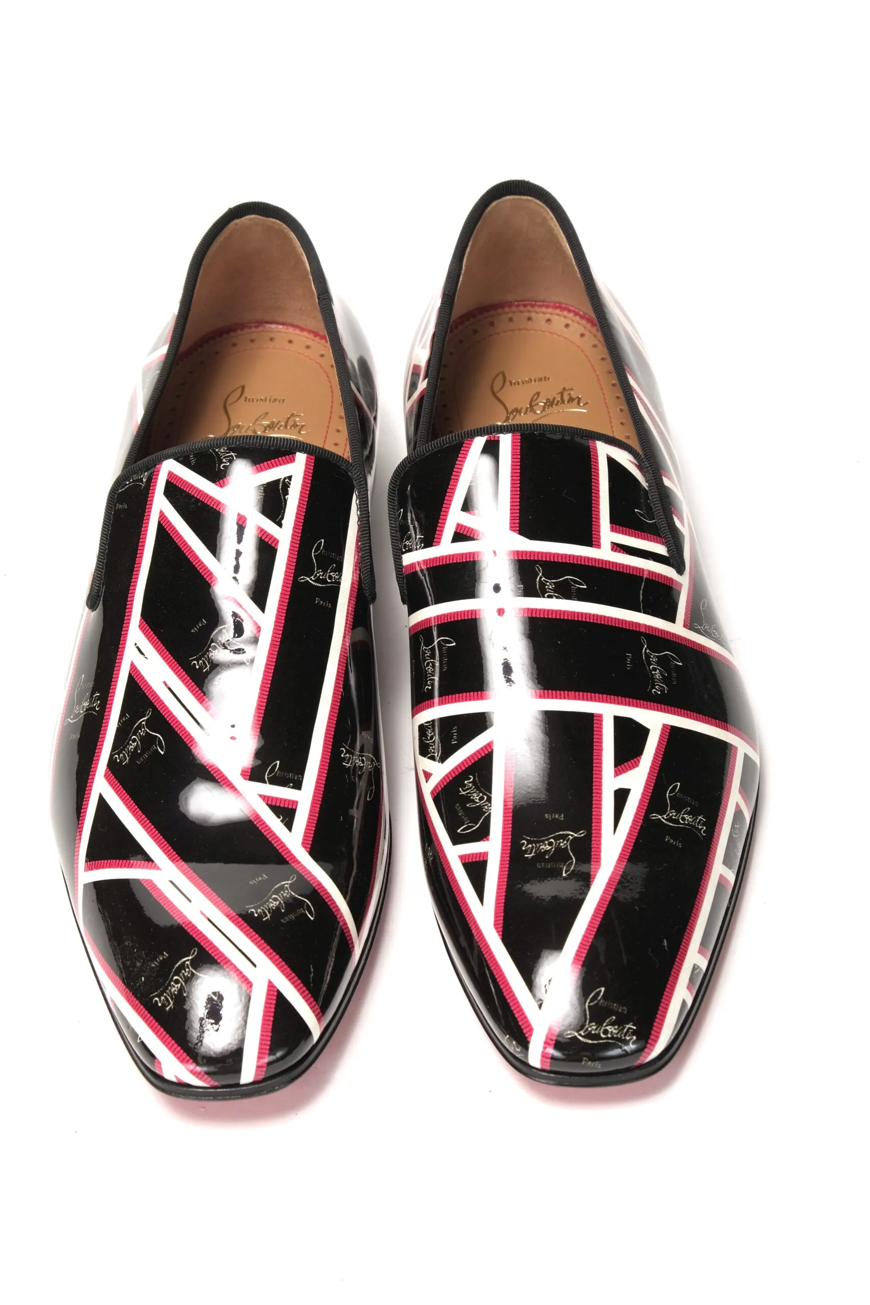 Christian Louboutin Multicolor Dandelion Flat Patent Shoes Suede Bit Loafers