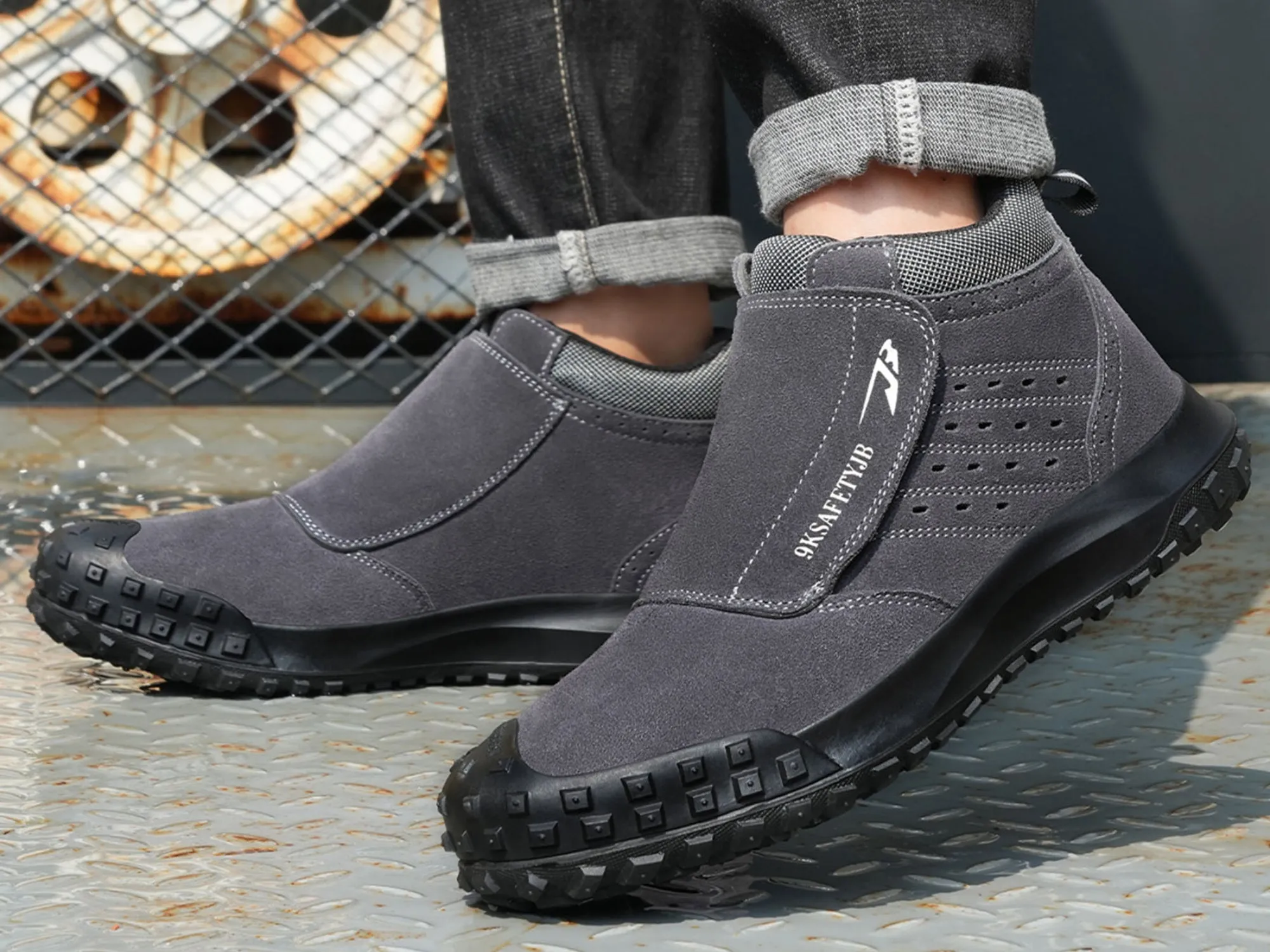 Steel Toe Shoes for Men Lightweight Breathable  Composite Toe Work Safety Shoes Work Boots Wedge Ct