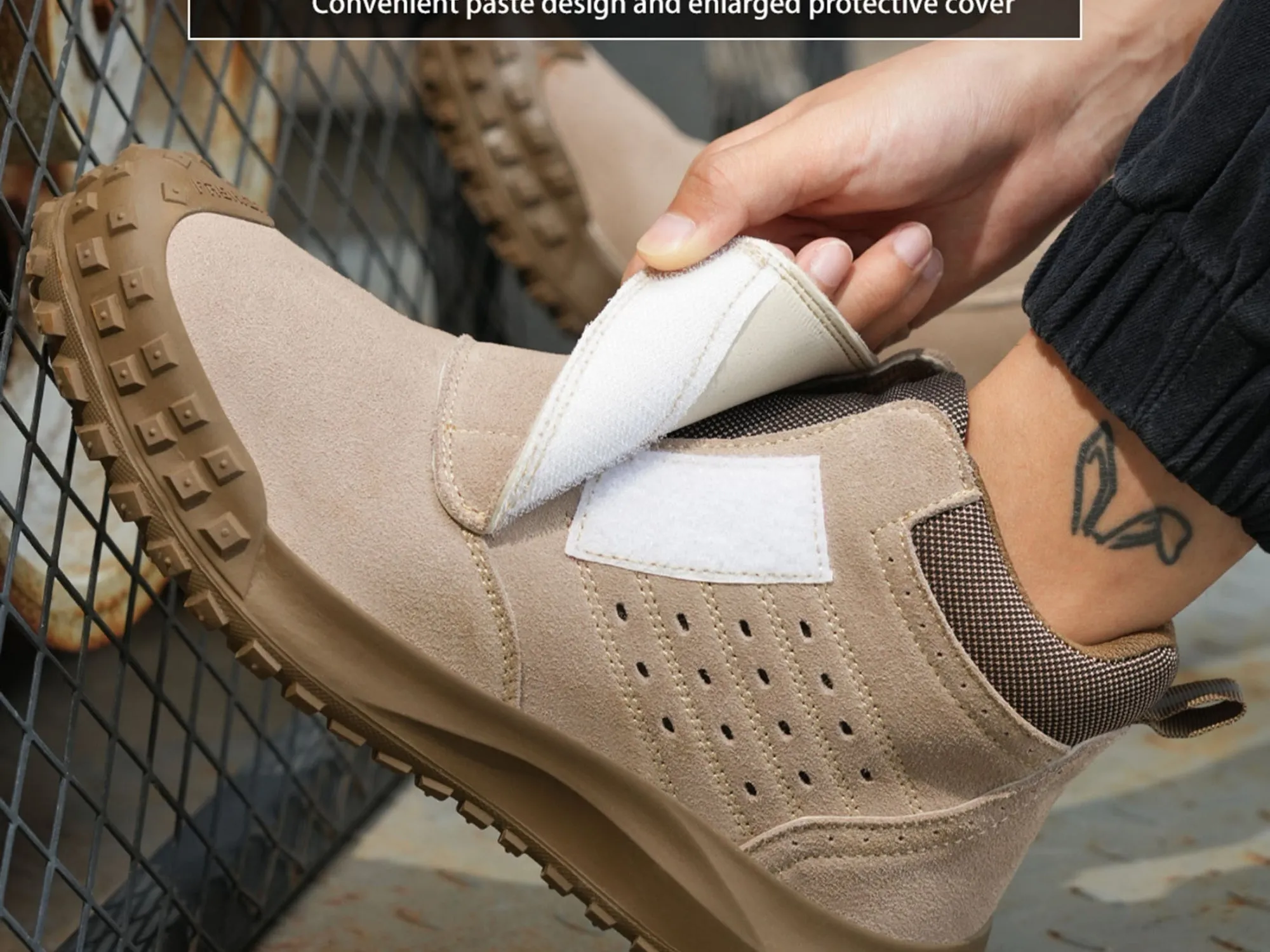 Steel Toe Shoes for Men Lightweight Breathable  Composite Toe Work Safety Shoes Work Boots Flat Sole