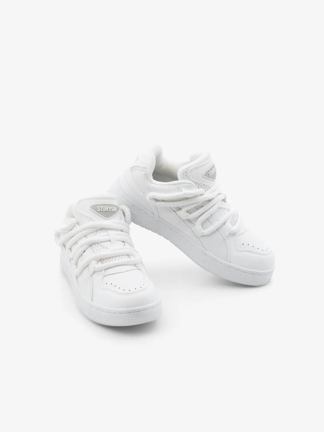 Sturysn Urban Snow White Flat Low Top Classy Womens Sneaker Work Boots High Top Industrial Shoe