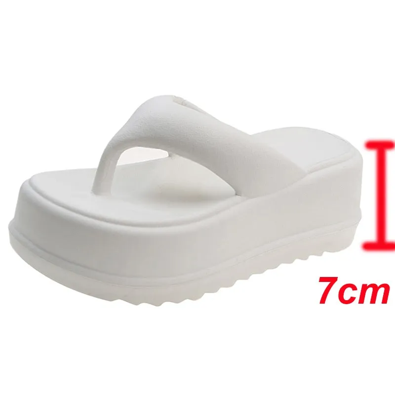 Flip Flops Cheetah Lucyever Hot Red Chunky Platform Flip Flops Women Summer 2023 Soft Eva Cloud Slipper Woman Clip Toe Non Slip Beach Sandals Mujer