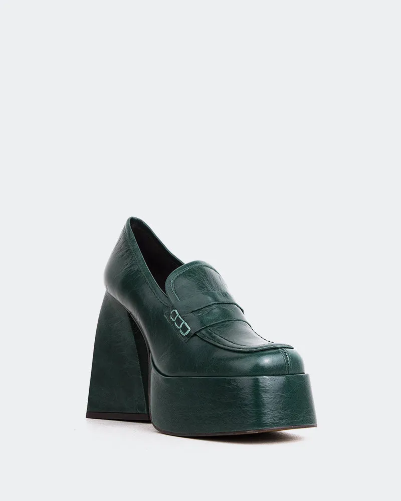 Loafers With Bottoms Echo Green Leather