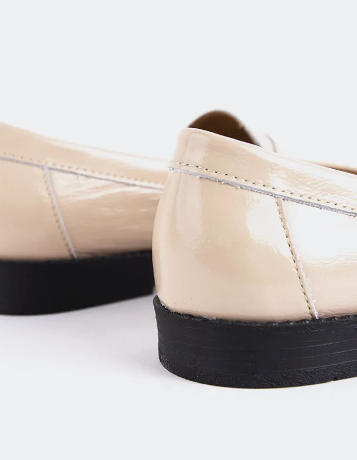 Designer Loafers On Sale Lettine Nude Naplack Leather