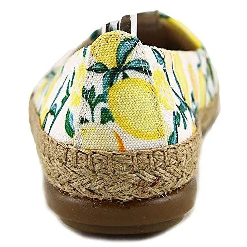 Sandals Punta Cana Aerosoles Solitaire Closed Toe Espadrille Flats Yellow Fabric Size 6