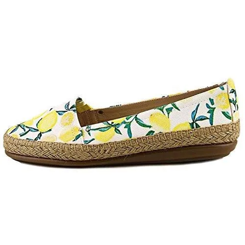 Sandals With Arch Support And Back Strap Aerosoles Solitaire Closed Toe Espadrille Flats Yellow Fabric Size 6
