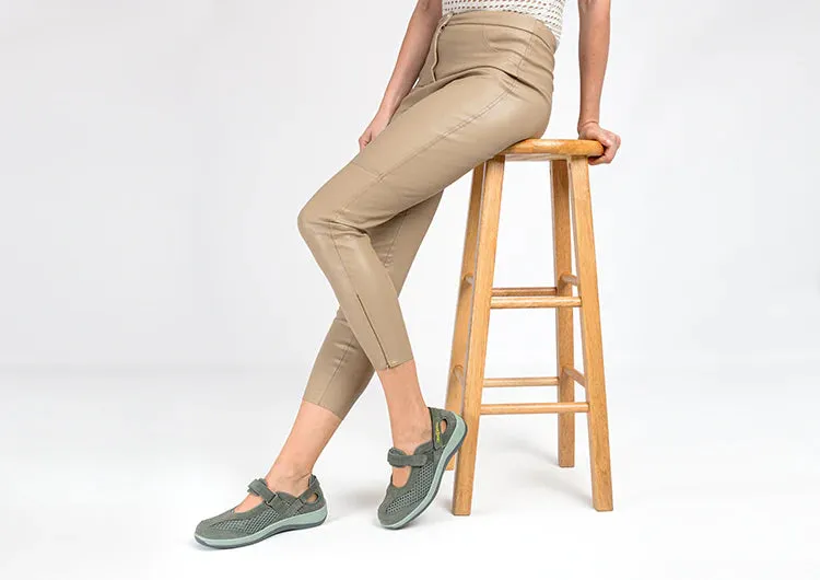 Orthofeet Women - Sanibel Heel Strap - Olive Gray Goodfellow Slippers