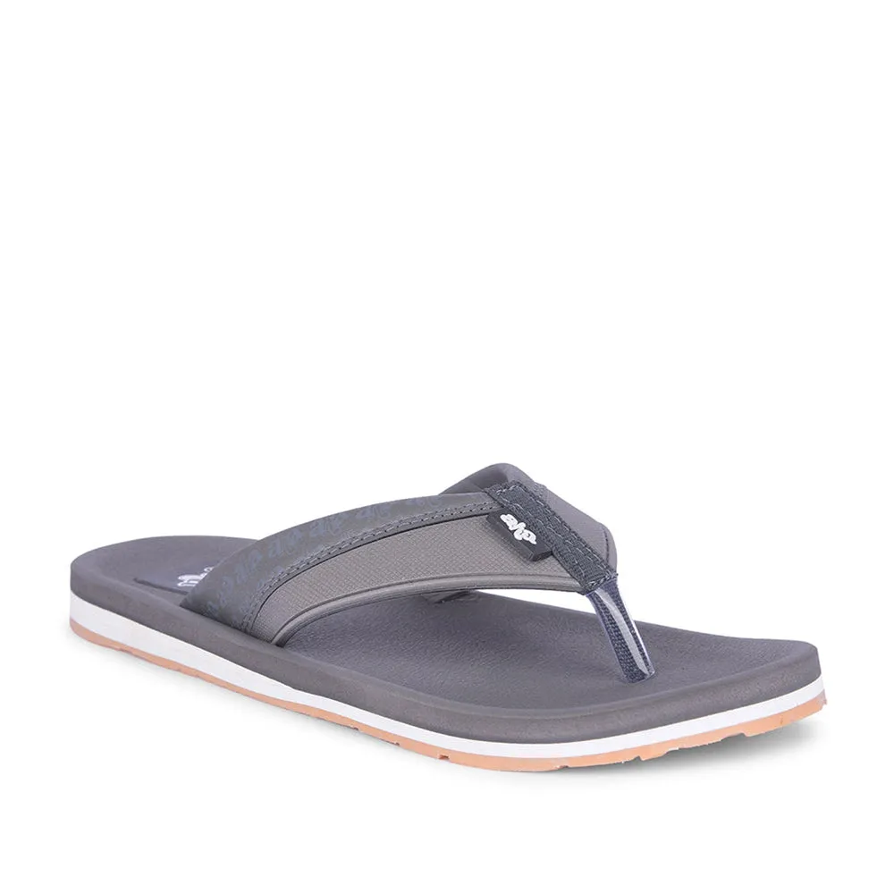 A-HA Casual Grey Flip Flops For Men ANCO-03 By Liberty Ballerina Slippers With Rubber Soles