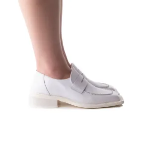 Malaya White Leather Off White Loafers