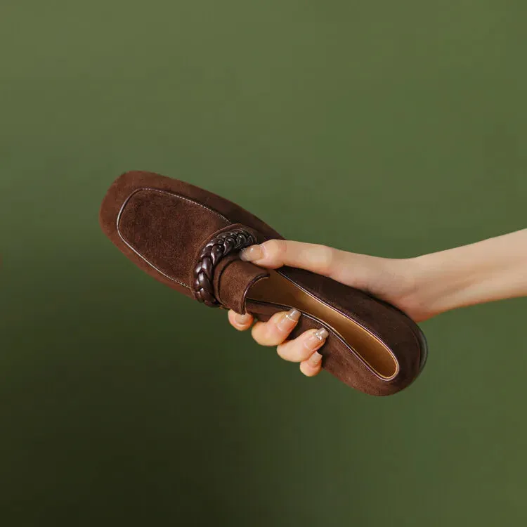 1906 Loafers Mariana French Braids Suede Loafers
