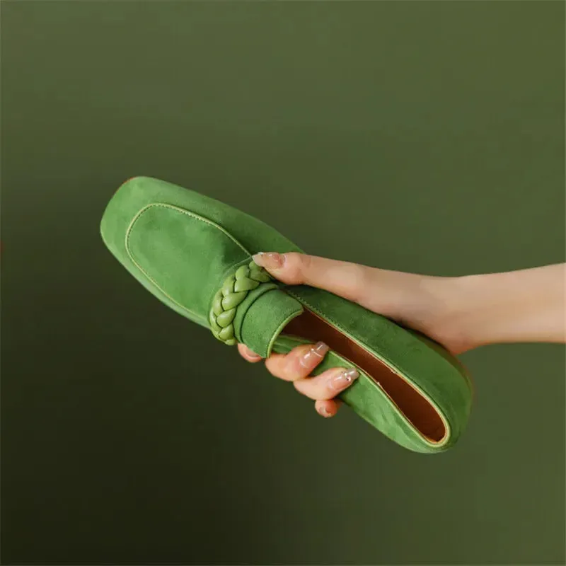 Loafers Review Mariana French Braids Suede Loafers