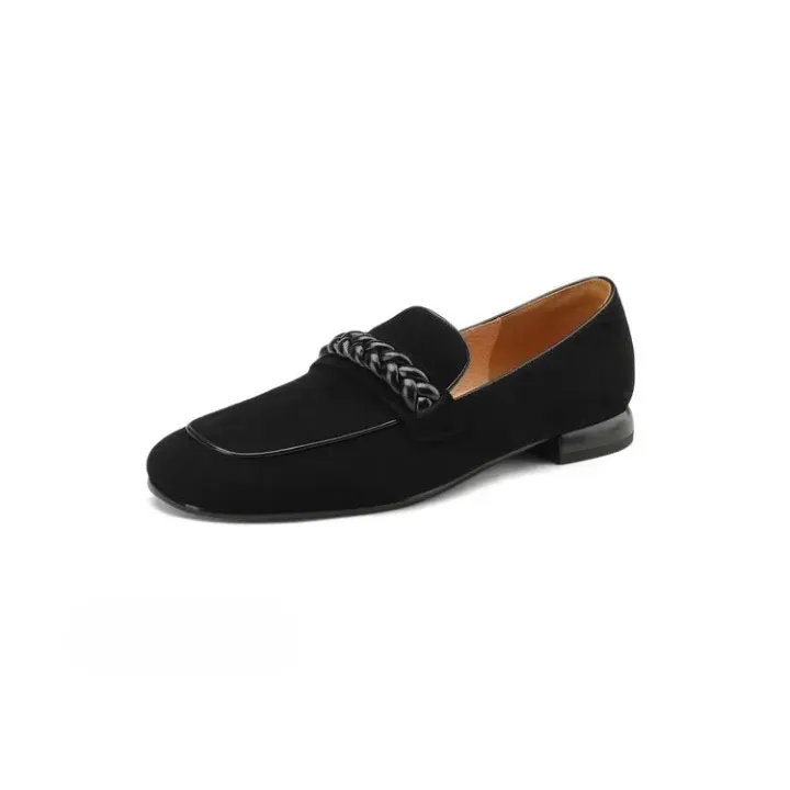 Mariana French Braids Suede Loafers Meermin Loafers