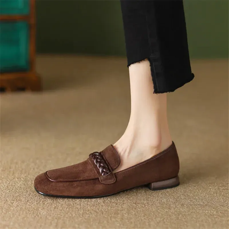 Mariana French Braids Suede Loafers Johnston And Murphy Tassel Loafers