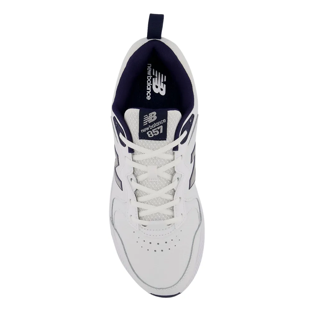 Work Boots And Shoes New Balance MX857V3 White/Navy/Rain Cloud Athletic Shoe (Men's)