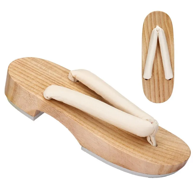 Basic Flip Flops Meetlife Women Japanese Geta Clogs Traditional Samurai Solid Yukata Crude Wooden Flip Flops Toe Shoes Oriental Sandals Slippers