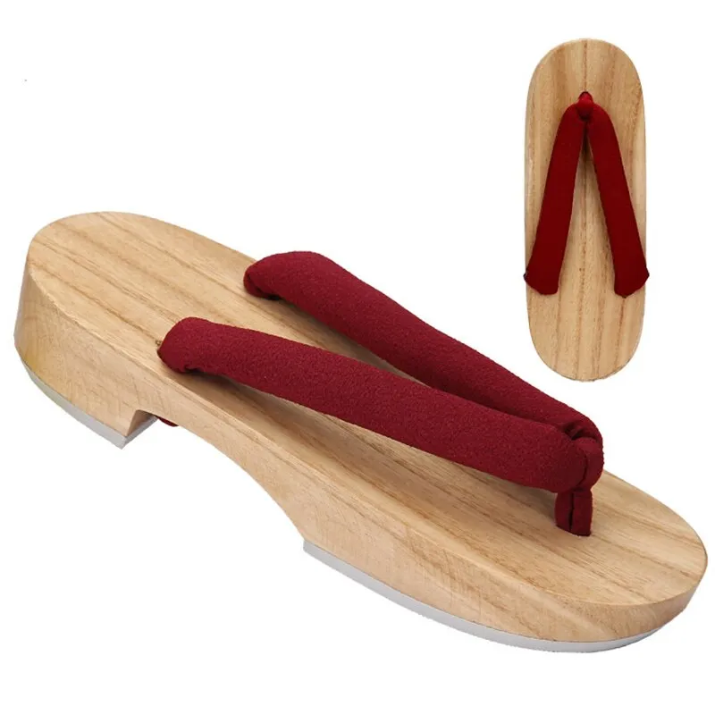 Flip Flop Sandals Platform Meetlife Women Japanese Geta Clogs Traditional Samurai Solid Yukata Crude Wooden Flip Flops Toe Shoes Oriental Sandals Slippers
