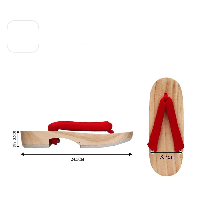 Meetlife Women Japanese Geta Clogs Traditional Samurai Solid Yukata Crude Wooden Flip Flops Toe Shoes Oriental Sandals Slippers Flip Flops With Ribbon